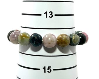 10mm Multicolor Tourmaline Beads Endless Bracelet