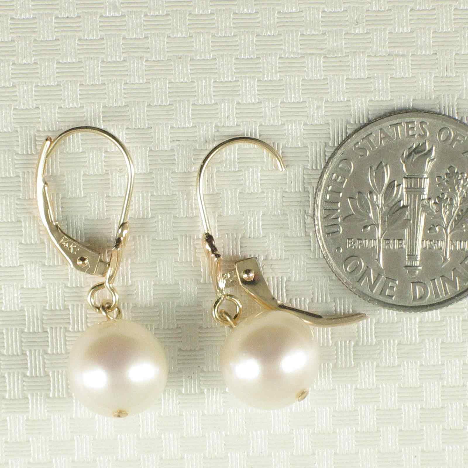 Timeless Pearls Gelb Weiß 14k Gold Lever-Back Ohrringe Für Sie