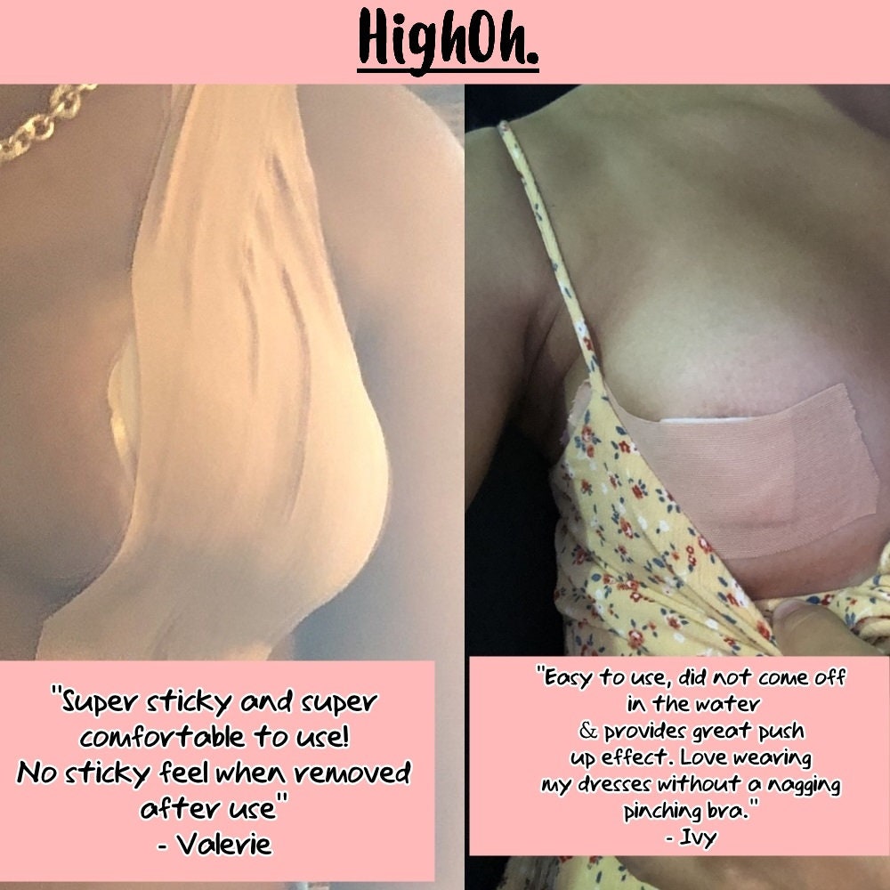 Highoh Breast Lift Tape Adhesive Push up 3 Inches Wide Boob Tape Invisible  Backless Sticky Push up Bra With Nipple Covers Nude -  Ireland