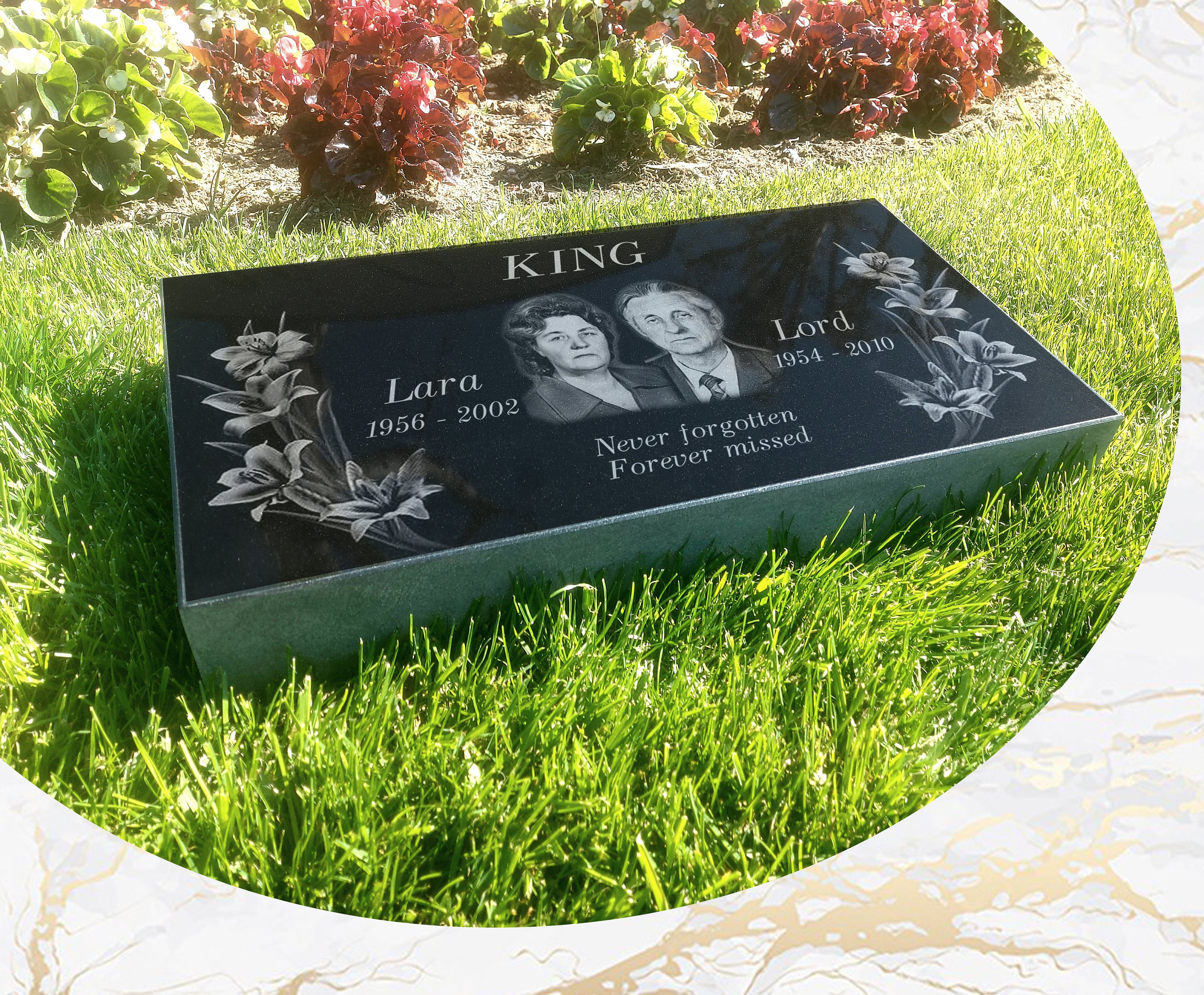 12x24x4 inch Human Headstone, Tombstone on the Grave Marker, People