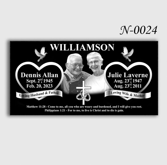 Flat Headstone 20x10x3 Inches Black Granite, Diamond Engraved - Etsy
