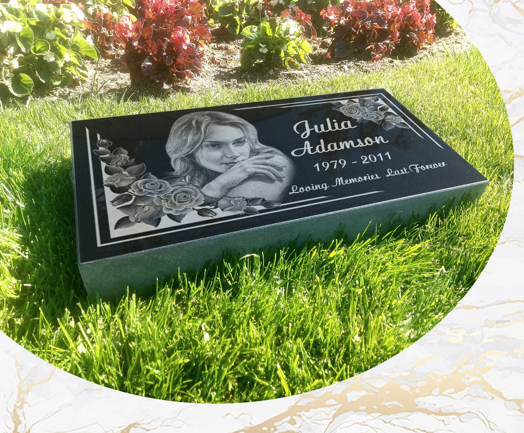 【SAKU様用】MY OWN GRAVE / Necrology 12x24x4 Inch Human Headstone, Tombstone, Grave Marker, Black