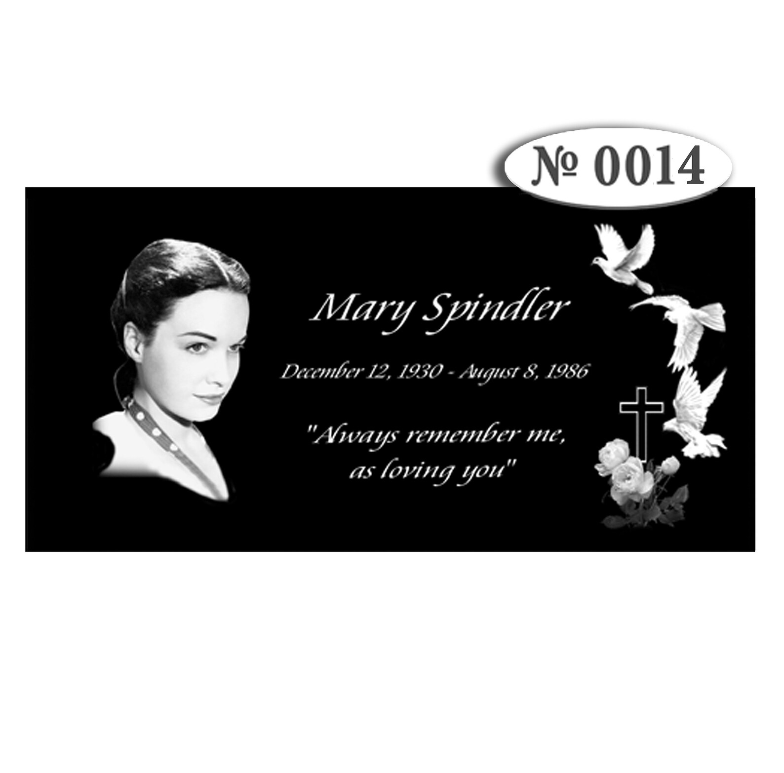 Flat Headstone 20x10x3 Inches Black Granit Laser Engrave Etsy