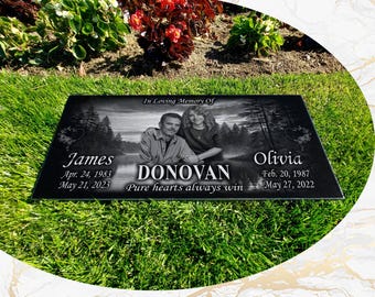 Human Headstone, Granite Headstone, Diamond Engraved