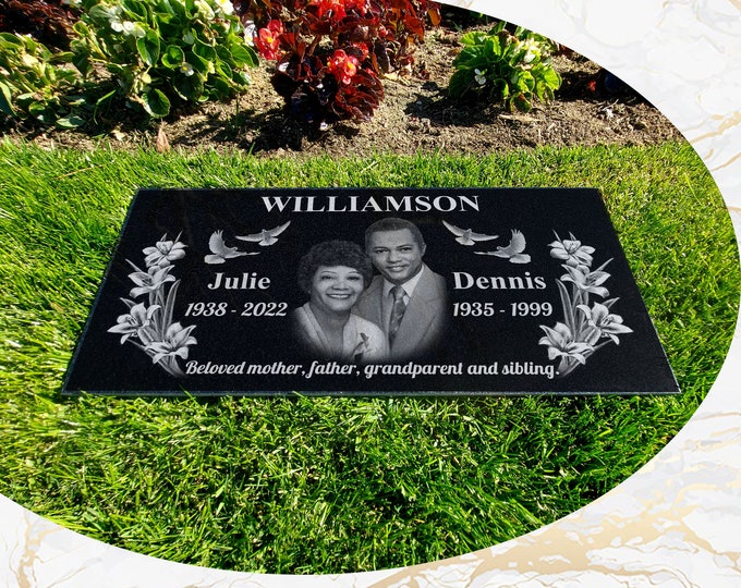 12x24x0.75 Human Headstone, tombstone on the Grave Marker Granite, people, Diamond Engraved