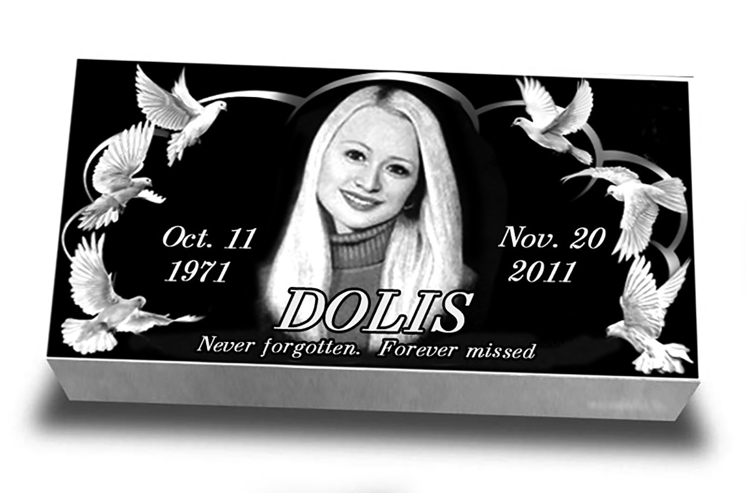 Flat Headstone 28x16x3 inches Black Granit Laser Engrave Etsy