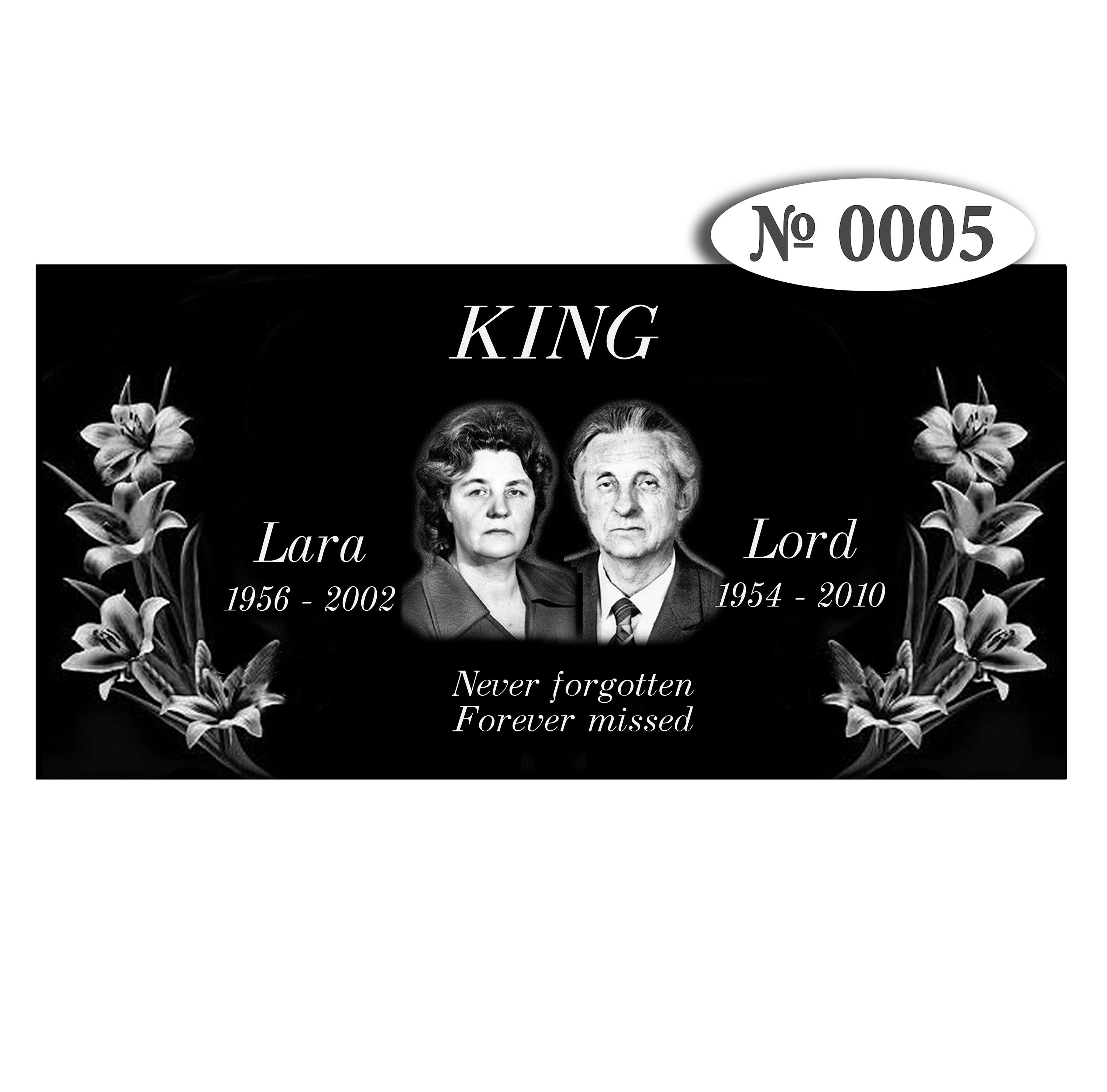 Flat Headstone 20x10x3 Inches Black Granit Laser Engrave Etsy