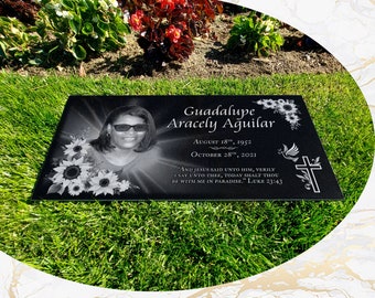 12x24x0.45 Human Headstone, Tombstone on the Grave Marker Granite, People, Diamond Engraved