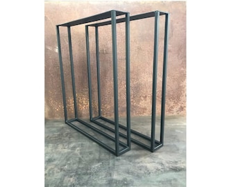 Metal Table Legs, 5/8 U Flat Black (Set of 2)