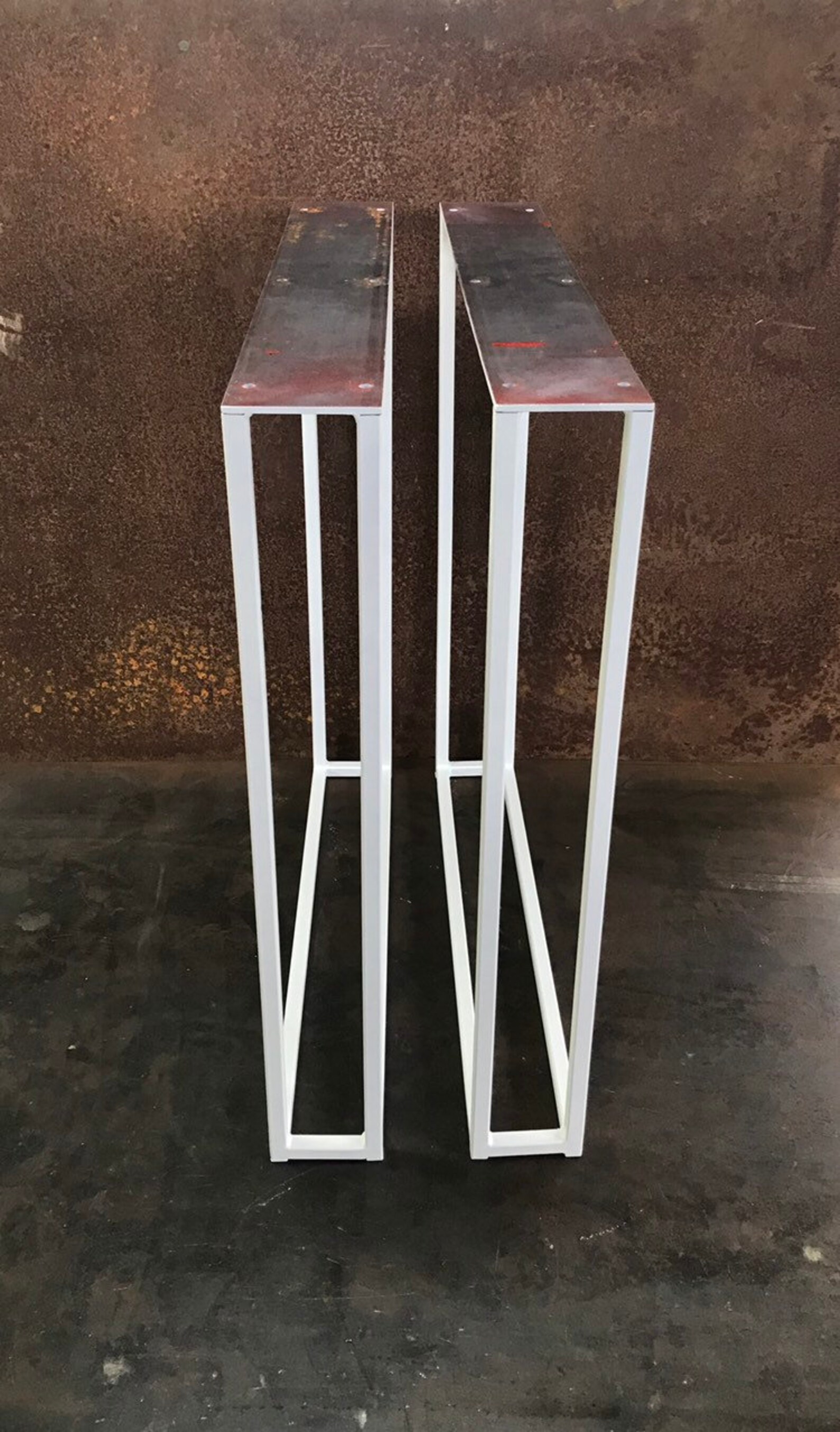 Metal Table Legs 5/8 U Flat White set of 2 Etsy