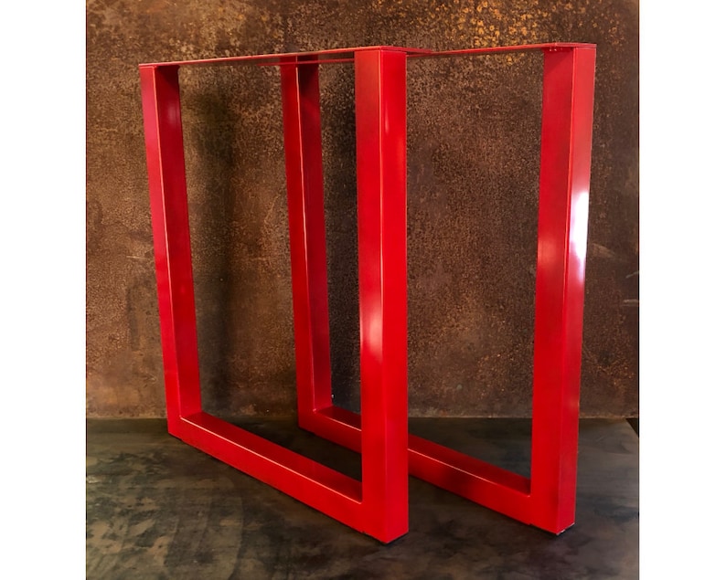 Metal Table Legs 2x2 U Red Set of 2