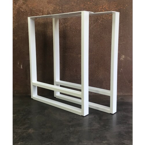 Metal Table Legs 3x1 U Flat White set of 2 Etsy