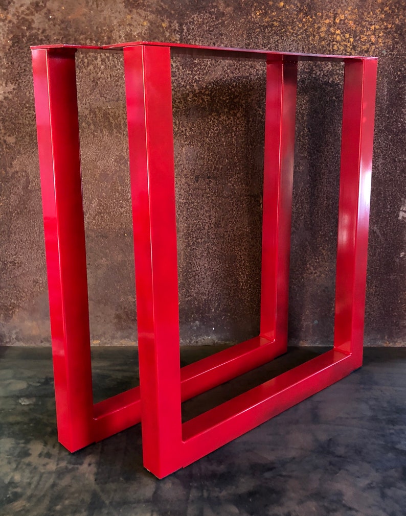 Metal Table Legs 2x2 U Red Set of 2