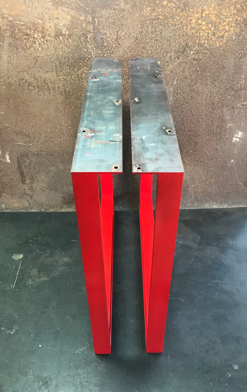 Metal Table Legs 2x1/2 U Double Red set of 2 Etsy