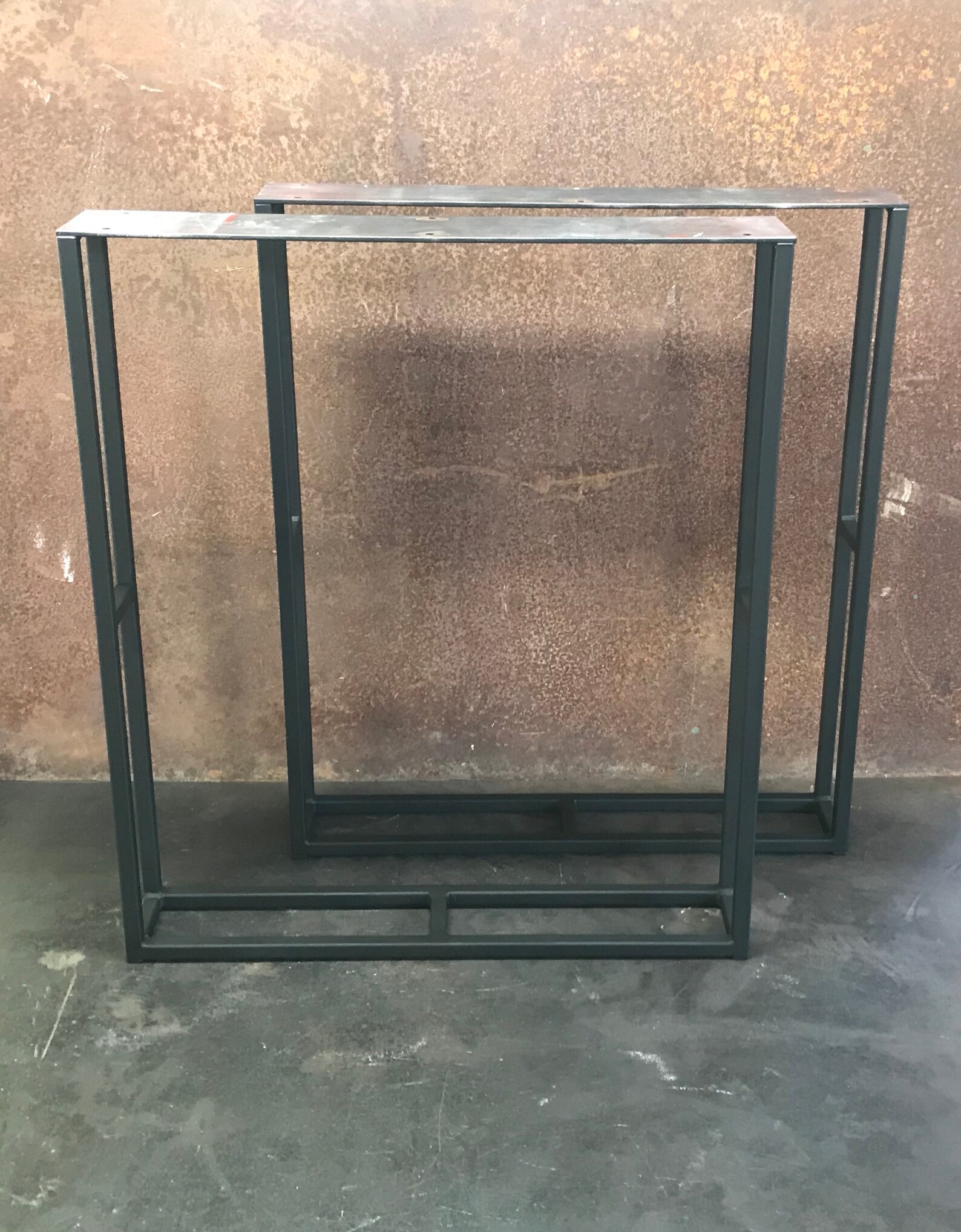Metal Table Legs 5/8 U W/ Crossbars Flat Black set of 2 Etsy