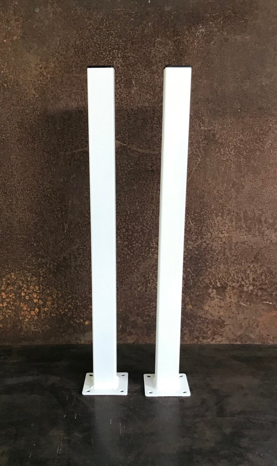 Metal Table Legs 2x2 Flat White Set of 4 Kitchen & Dining Tables Home