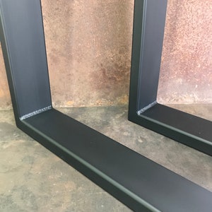 Metal Table Legs, 3x1 U Flat Black Set of 2 image 6