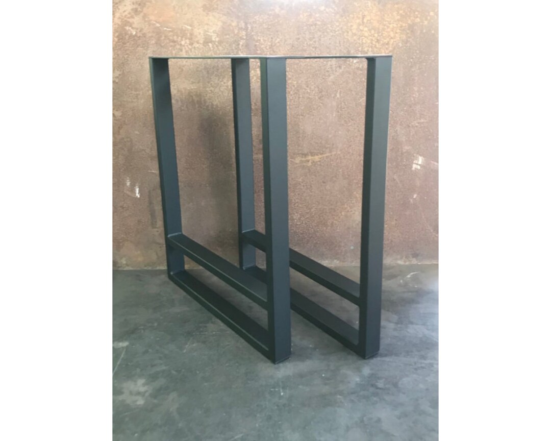 Metal Table Legs, 2x1 Double U Flat Black set of 2 - Etsy