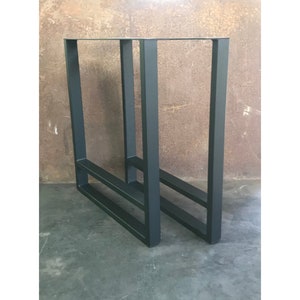 Metal Table Legs, 2x1 Double U Flat Black (Set of 2)