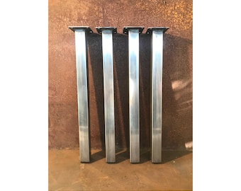 Metal Table Legs, 2x2 Single Post, Raw (Set of 4)