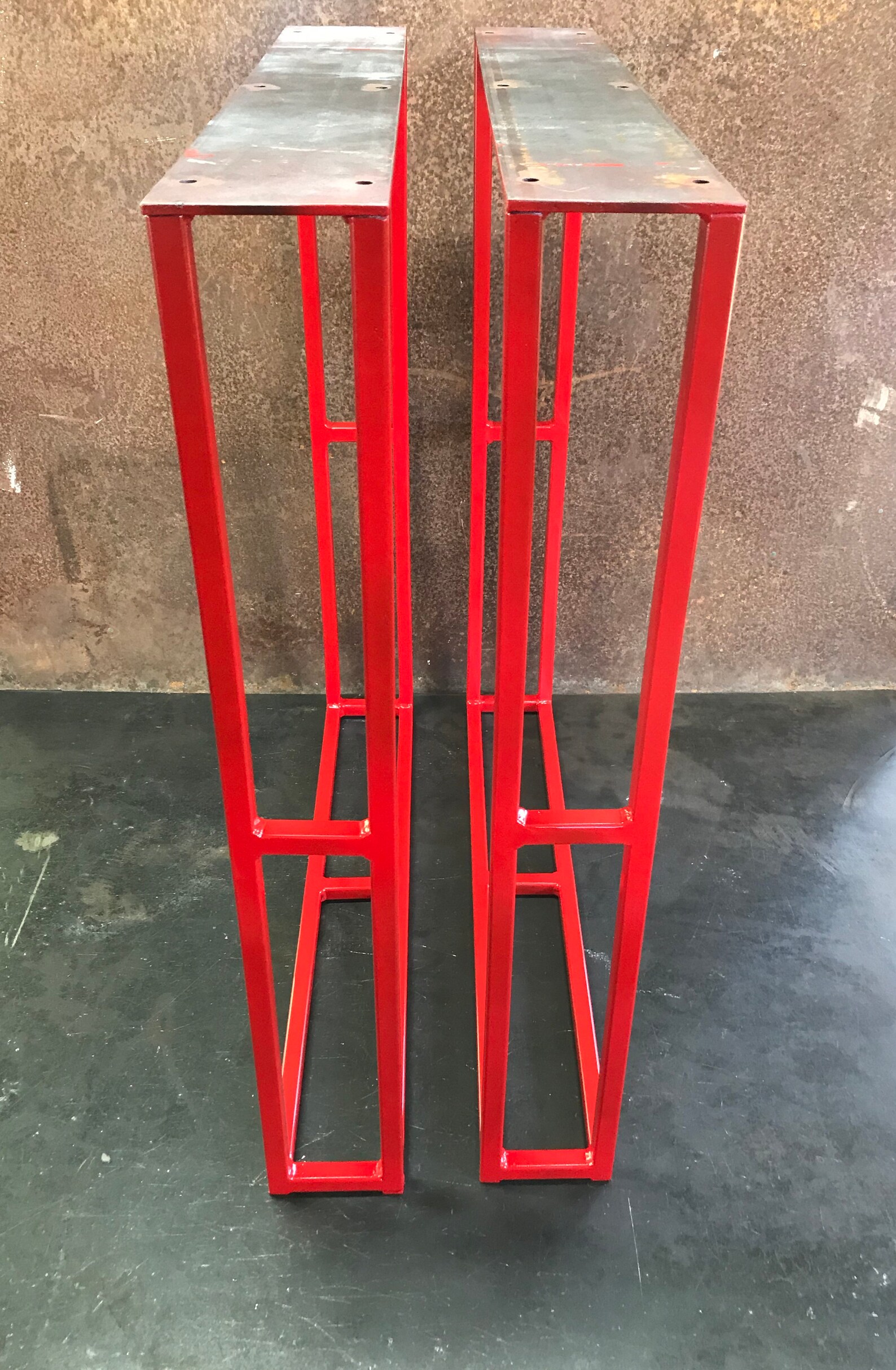 Metal Table Legs 5/8 U W/ Crossbars Red set of 2 Etsy