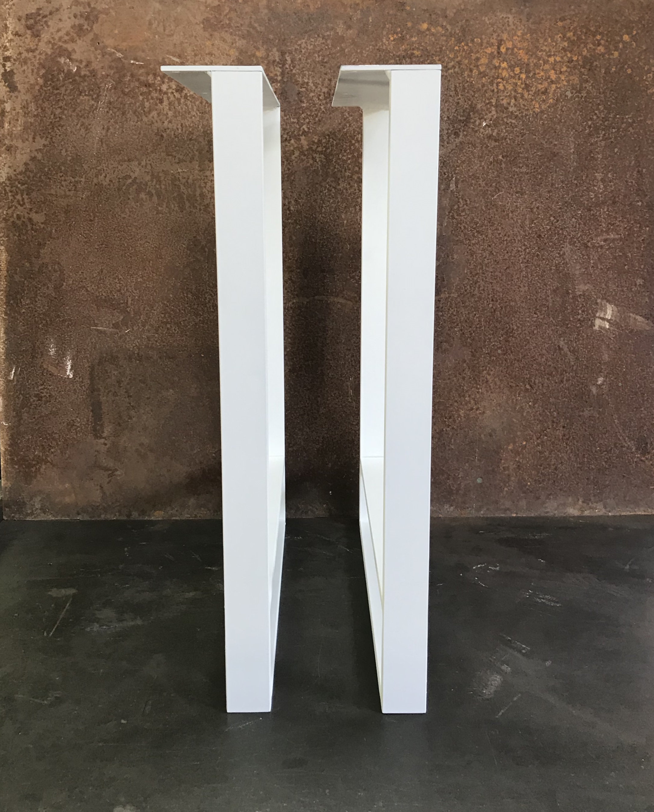 Metal Table Legs 2x1/2 Double U Flat white Set of 2 | Etsy