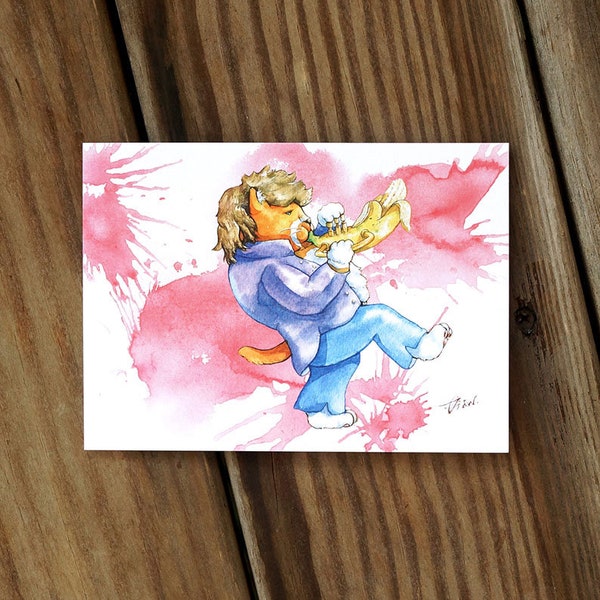 Cat and Banana Painting Etsy