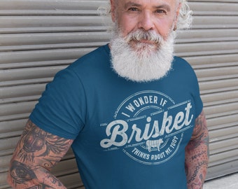 I Wonder If Brisket Thinks Of Me Short-Sleeve Grilling T-Shirt