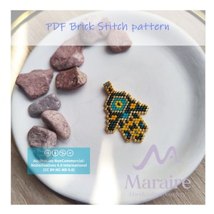 Hamsa Beadwork Pattern, Fatima hand Miyuki Brick Stitch Chart, beading pattern, Hamsa hand.