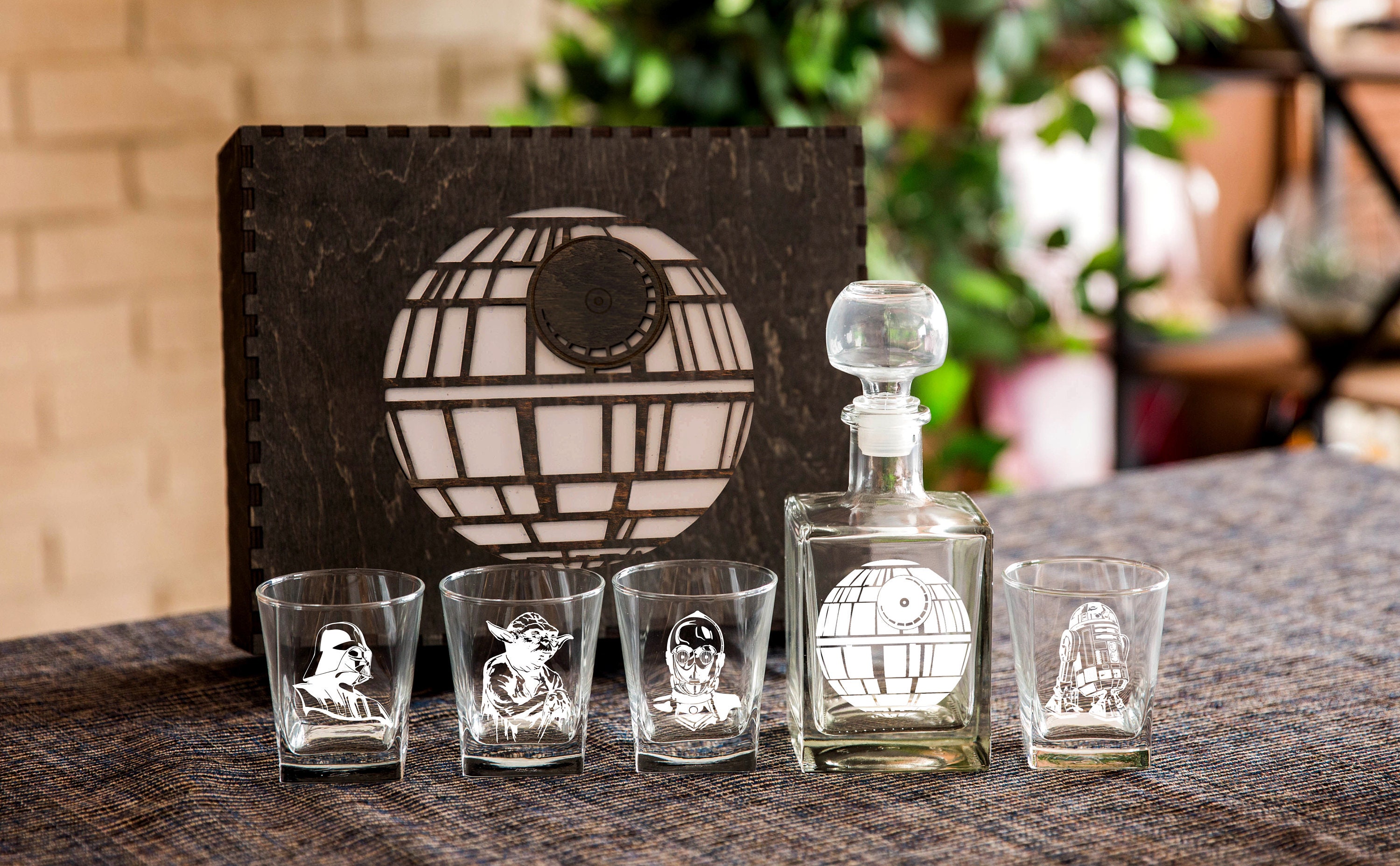 Darth Vader Personalized Gift Whiskey Decanter Set Christmas Gift  Personalized Whiskey Glasses Set Gift for Boyfriend Decanter Whiskey Set 