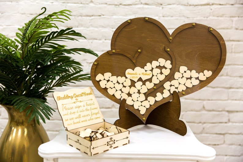 Wedding guest book Heart guest book wooden wedding guestbook wedding guest book alternative wedding sign Guestbook wedding guestbook