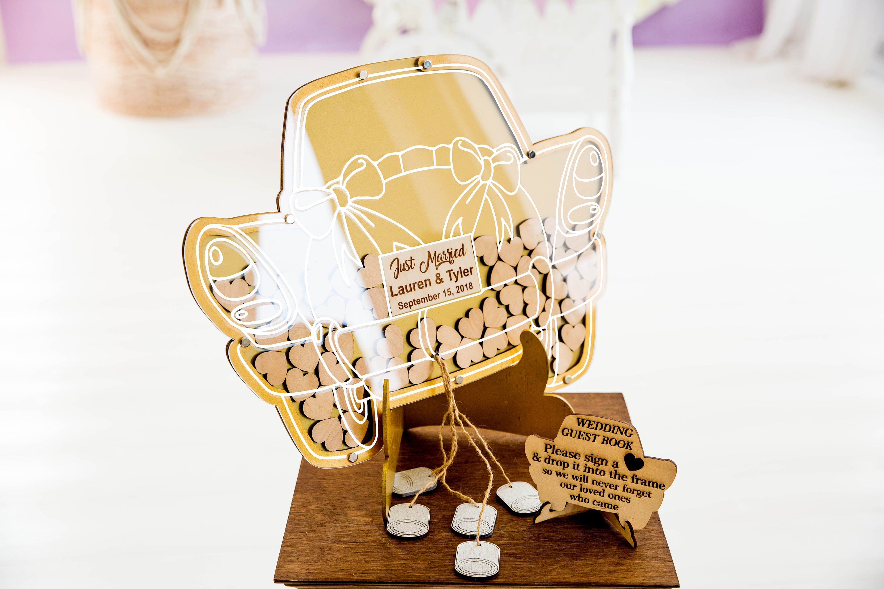 Wedding guest book alternative wedding guestbook wedding car | Etsy