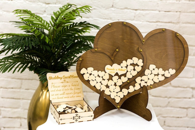 Wedding guest book Heart guest book wooden wedding guestbook wedding guest book alternative wedding sign Guestbook wedding guestbook