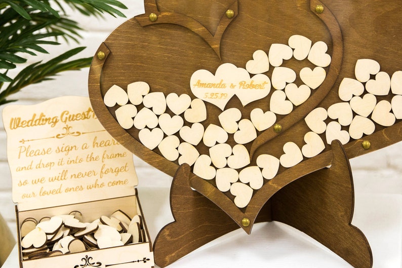 Wedding guest book Heart guest book wooden wedding guestbook wedding guest book alternative wedding sign Guestbook wedding guestbook