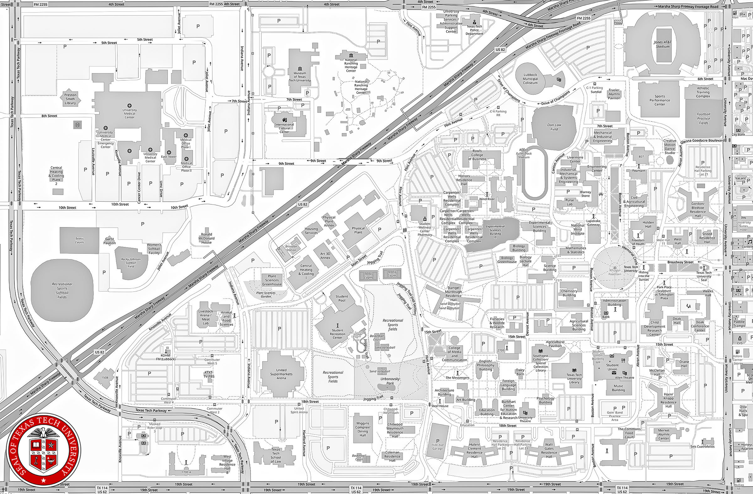 Texas Tech University Map - Etsy