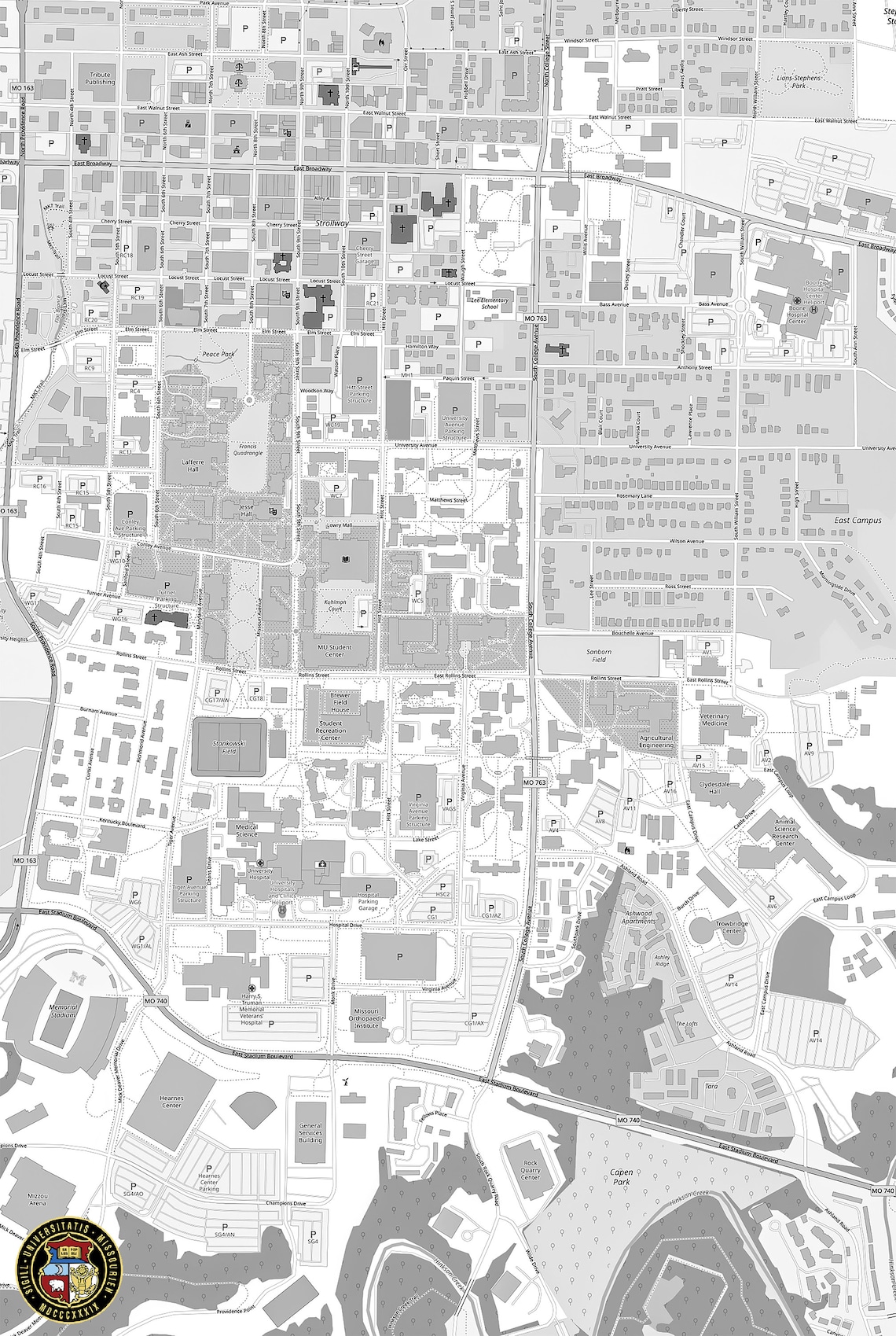 University of Missouri Map Etsy