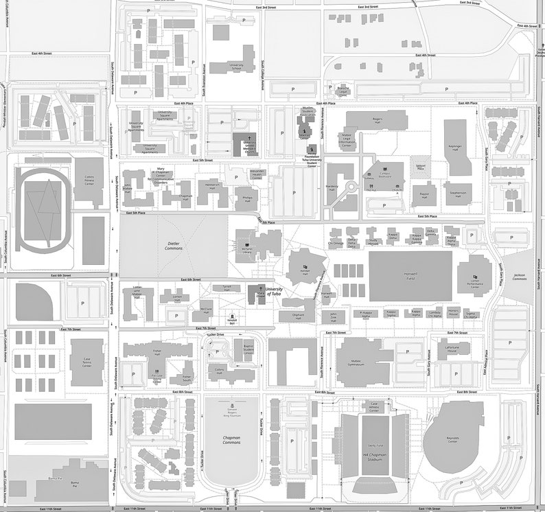 University of Tulsa map | Etsy