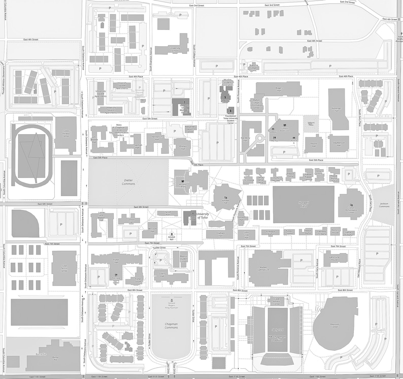 University of Tulsa map | Etsy