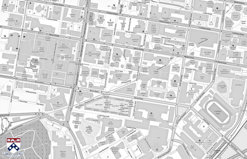 University of Pennsylvania Map - Etsy