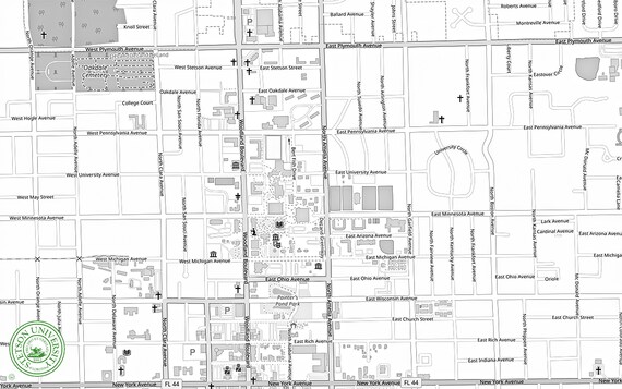 Stetson University Campus Map Stetson University Map | Etsy New Zealand