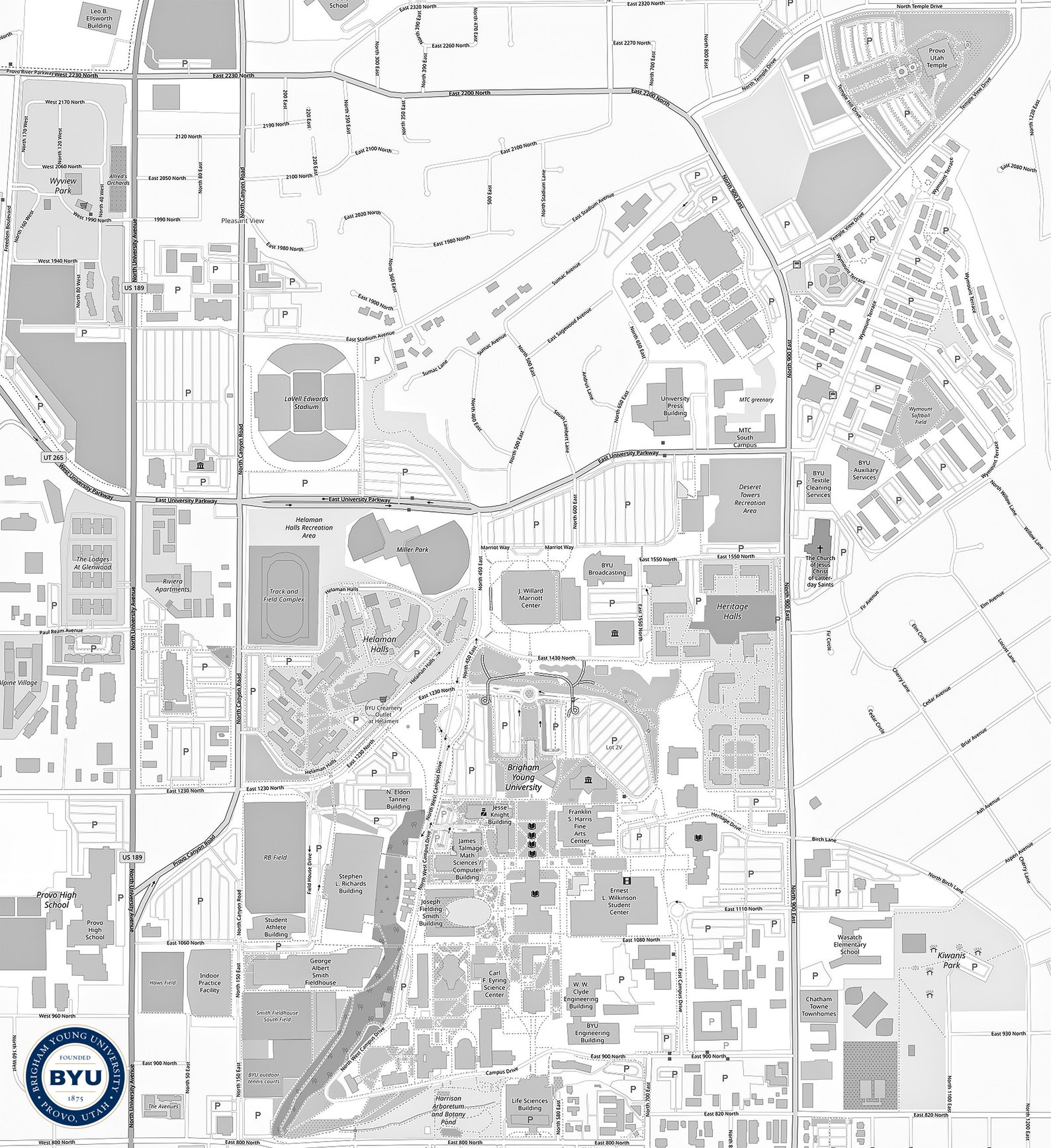 Brigham Young University Map - Etsy