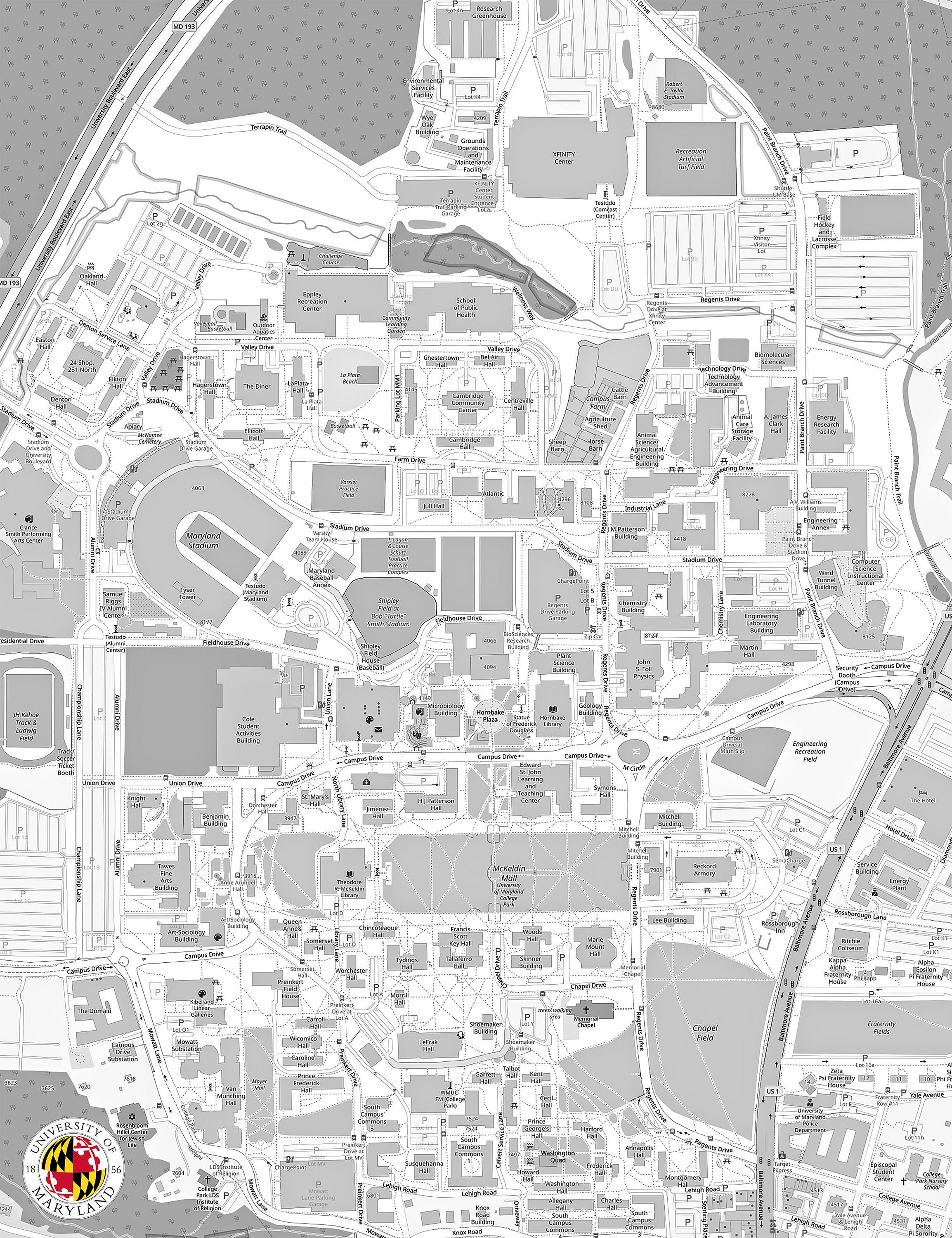 University Of Maryland Map University Of Maryland Map | Etsy