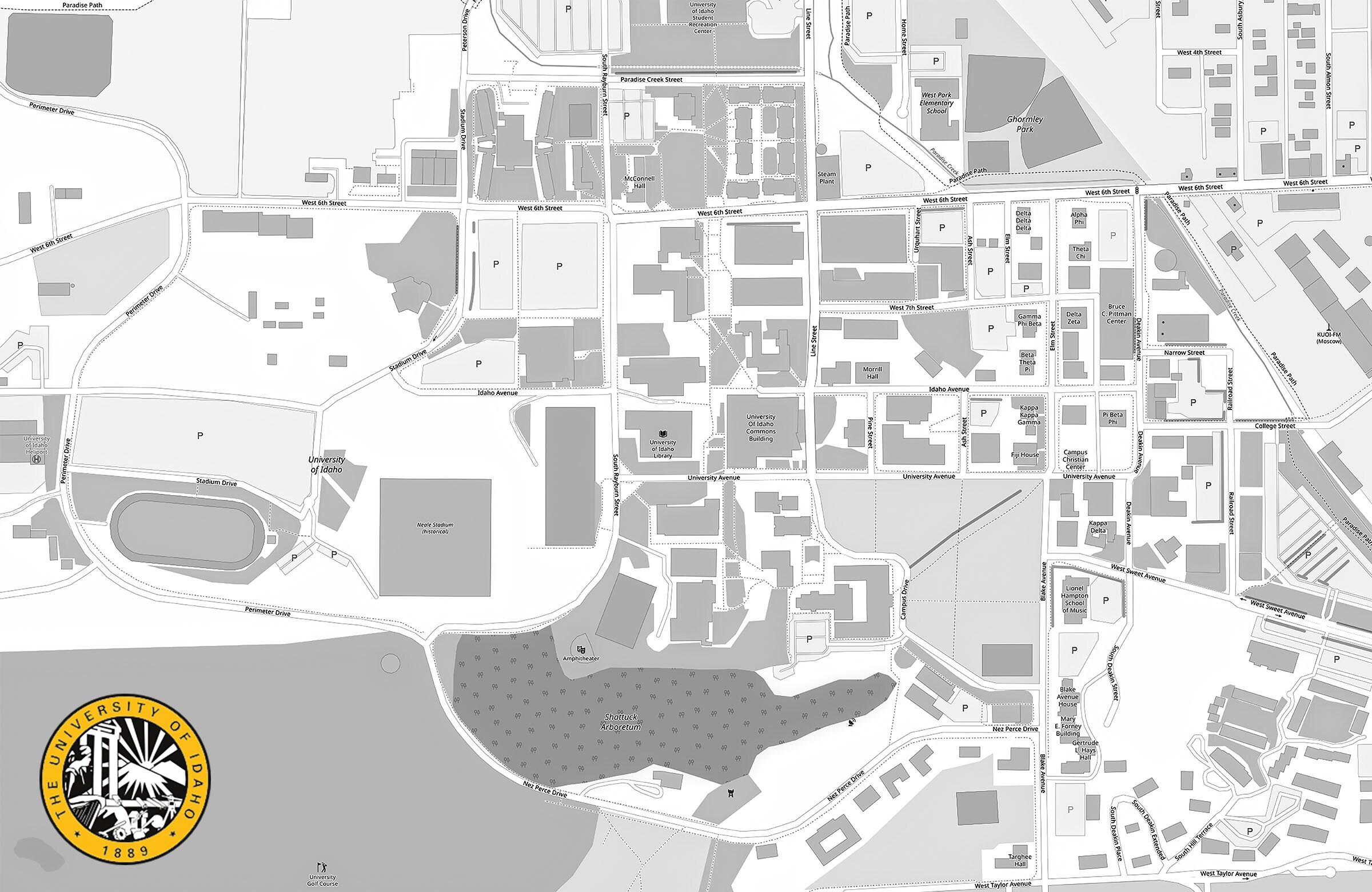 University of Idaho Map - Etsy