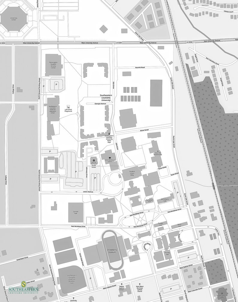 Southeastern Louisiana University Map Etsy