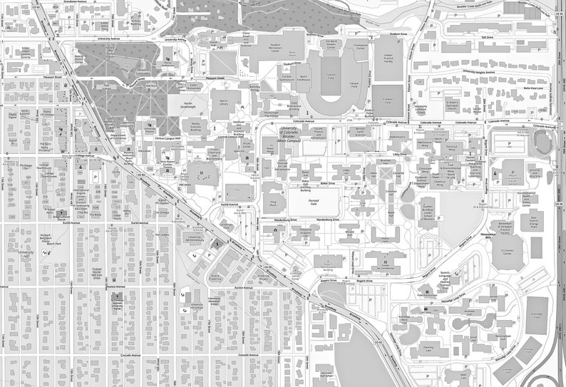 University of Colorado Boulder Map - Etsy
