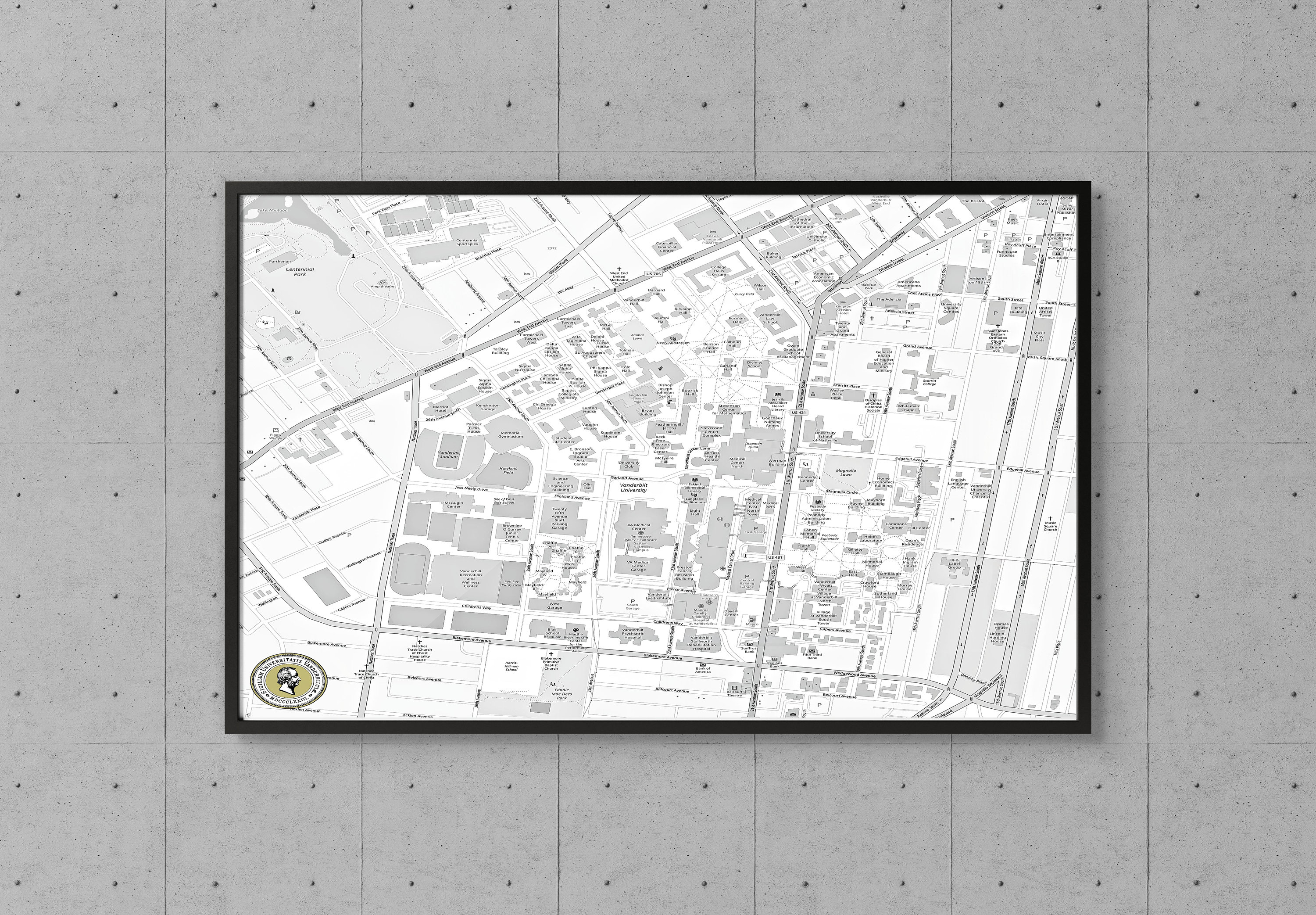University of Vanderbilt Map - Etsy