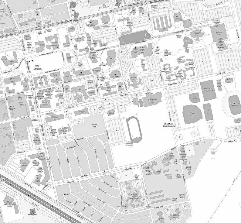 New Mexico State University Map Etsy