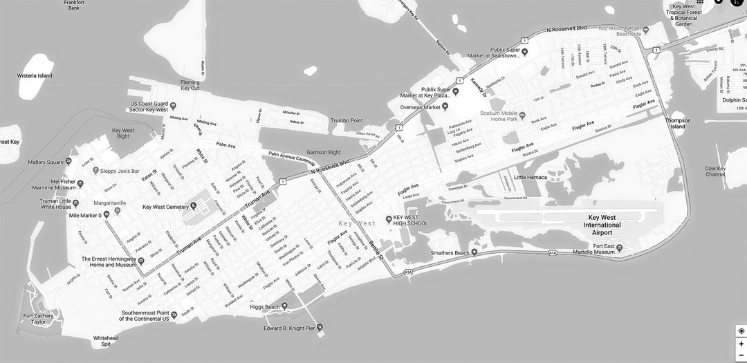 Key West Map Etsy