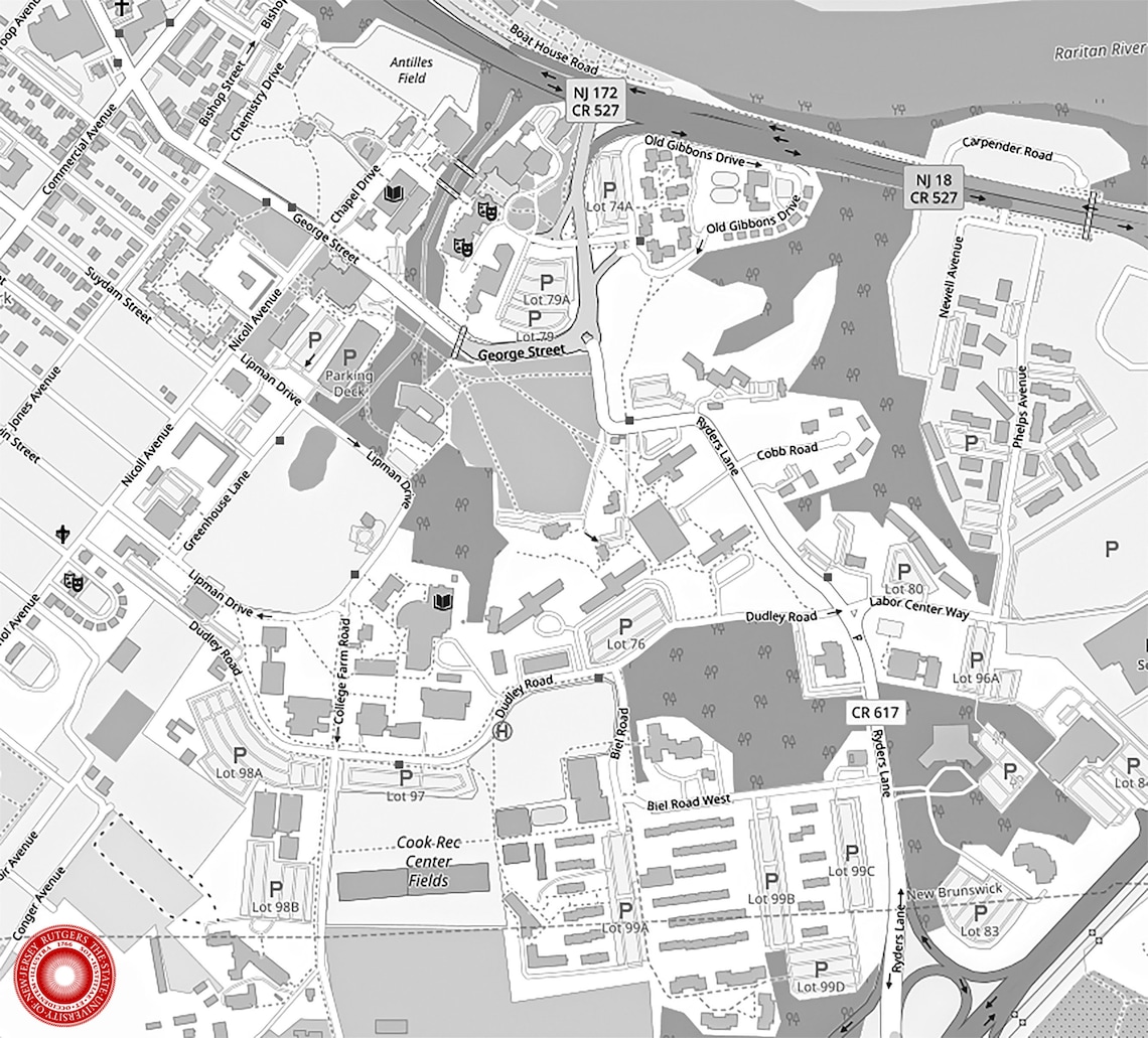 Rutgers University Map Etsy
