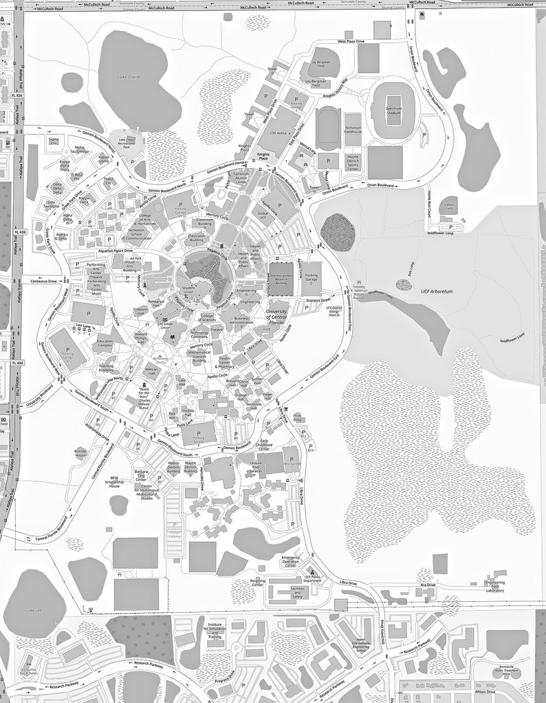 University of Central Florida map | Etsy